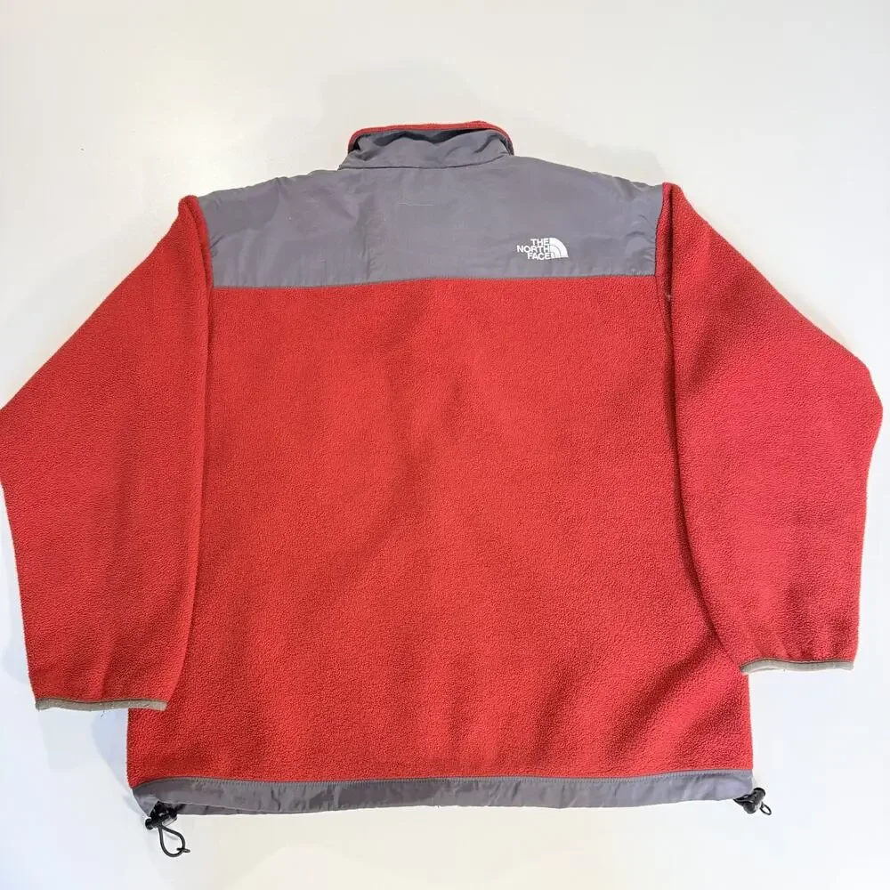The North Face Denali Fleece Jacket Mens XL Red Gray Full Zip Vintage Outerwear